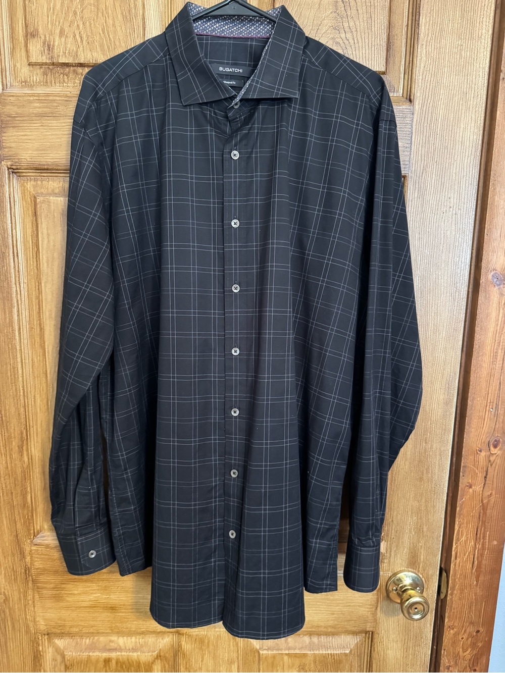 Bugatchi Black Windowpane Dress Shirt